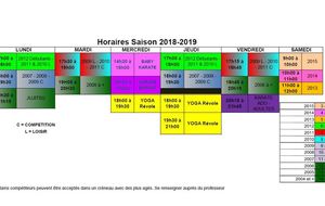 PLANNING SAISON 2018 - 2019